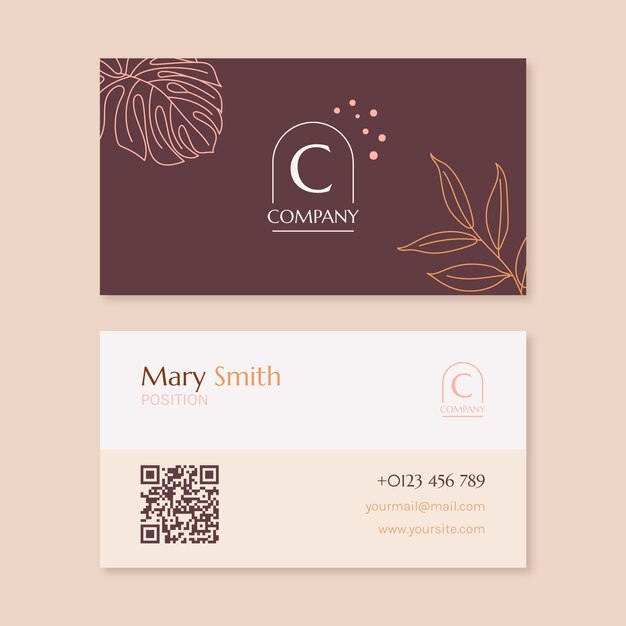 Hand drawn modern business card template