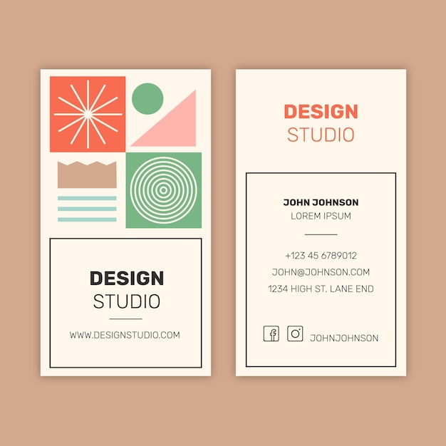 Free Vector hand drawn modern business card template