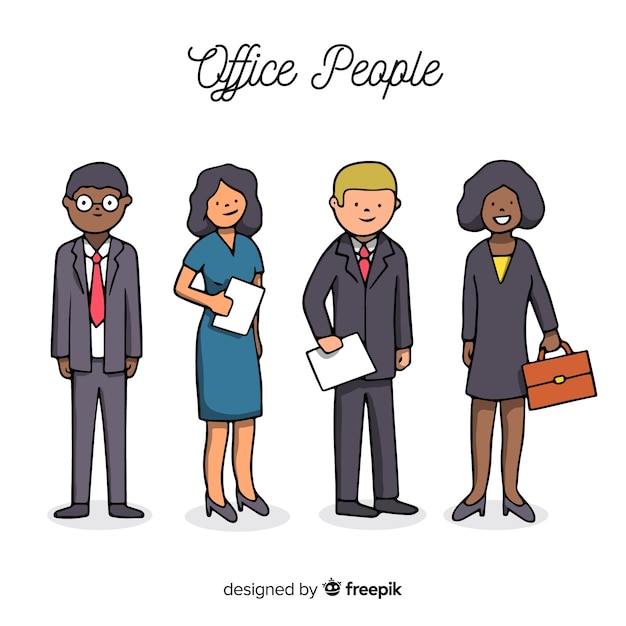 Hand drawn modern business people