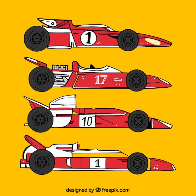 Free vector hand drawn modern formula 1 racing car