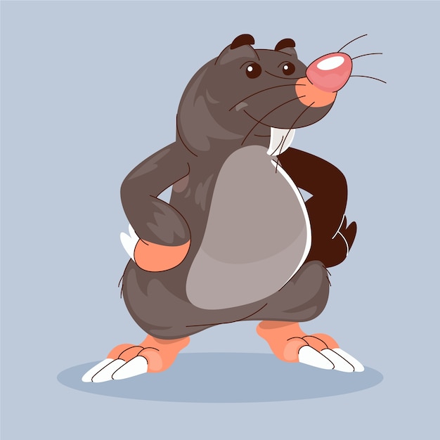 Free vector hand drawn mole cartoon illustration