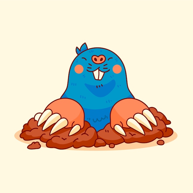 Free Vector hand drawn mole cartoon illustration