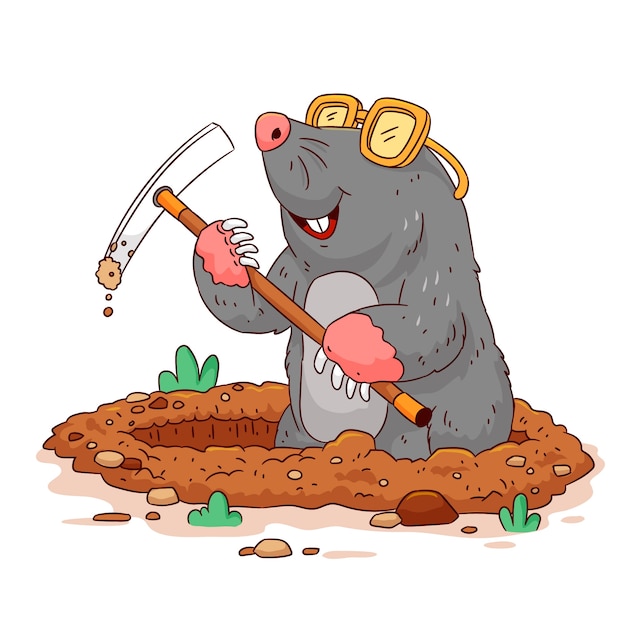 Free Vector hand drawn mole cartoon illustration