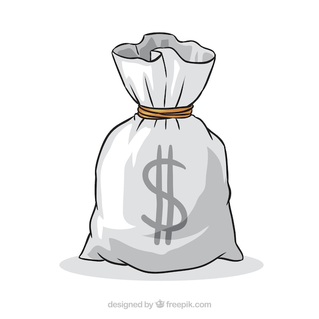 Free vector hand drawn money bag