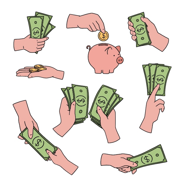 Hand drawn money drawing illustration