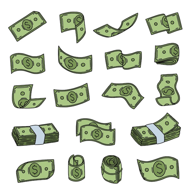 Hand drawn money drawing illustration