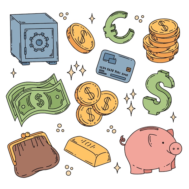 Free vector hand drawn money drawing illustration