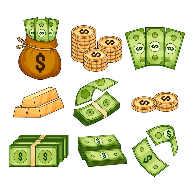 Free Vector hand drawn money drawing illustration