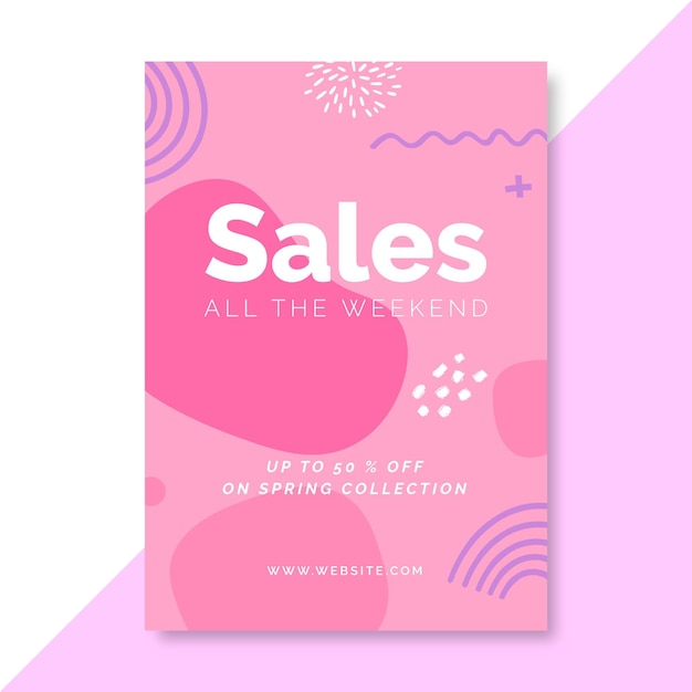 Hand drawn monocolor sales poster template