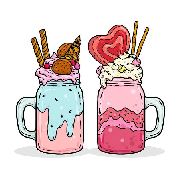 Hand drawn monster shakes