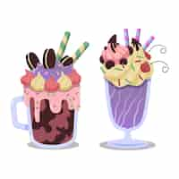 Free vector hand drawn monster shakes