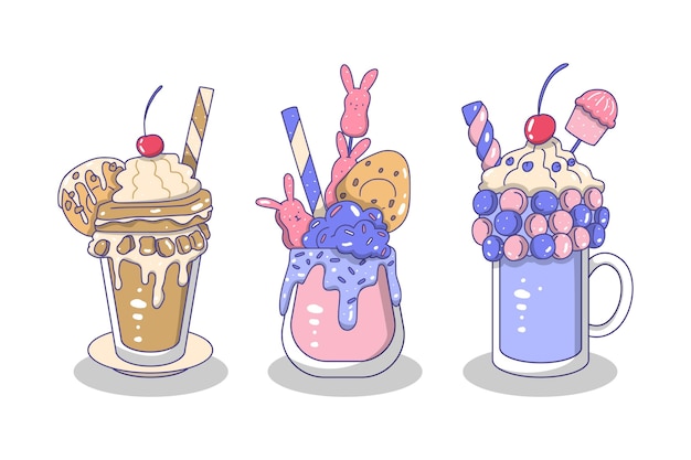 Hand drawn monster shakes