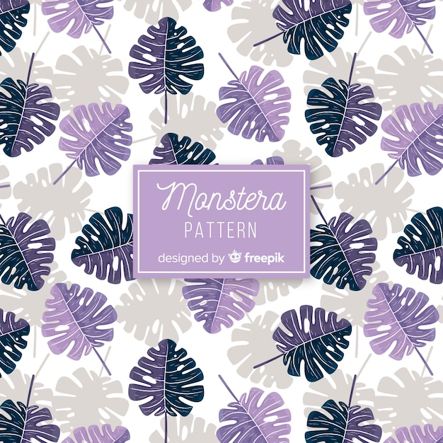 Free Vector hand drawn monstera leaves background