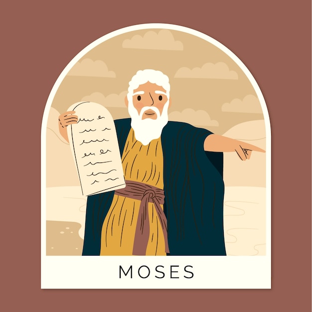 Hand drawn moses illustration