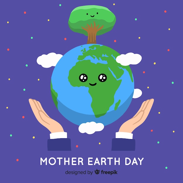 Hand drawn mother earth day background