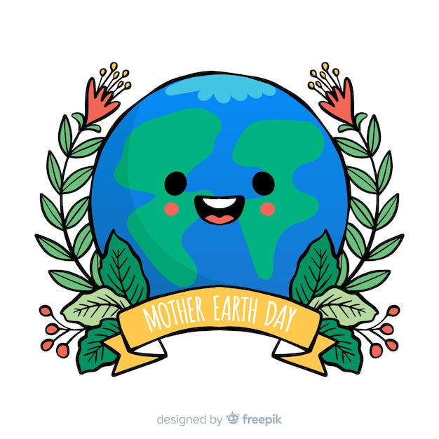 Free vector hand drawn mother earth day background