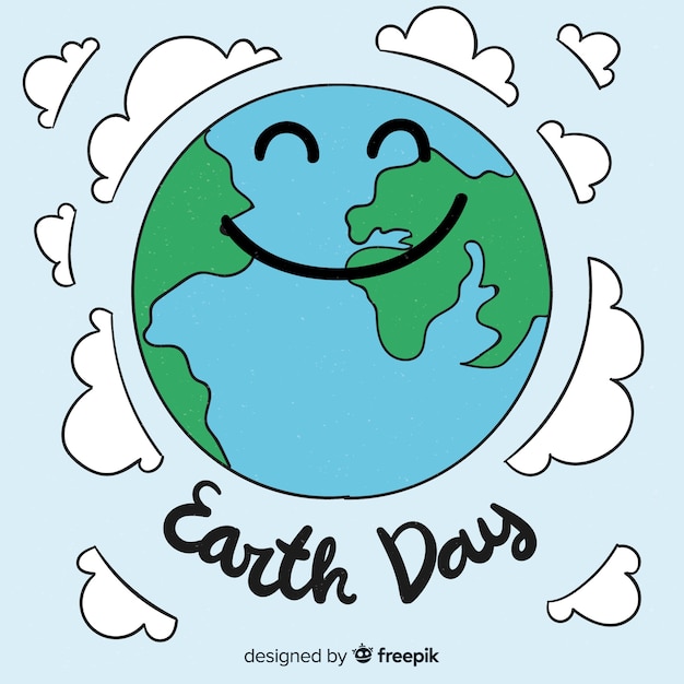 Free vector hand drawn mother earth day background