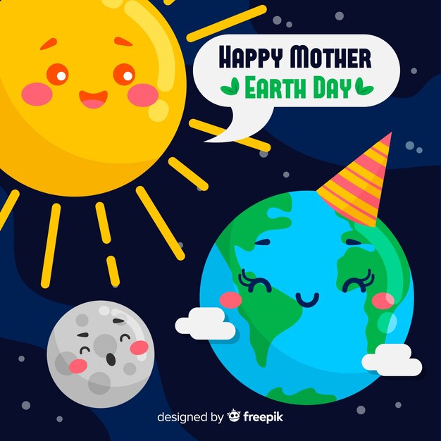 Hand drawn mother earth day background