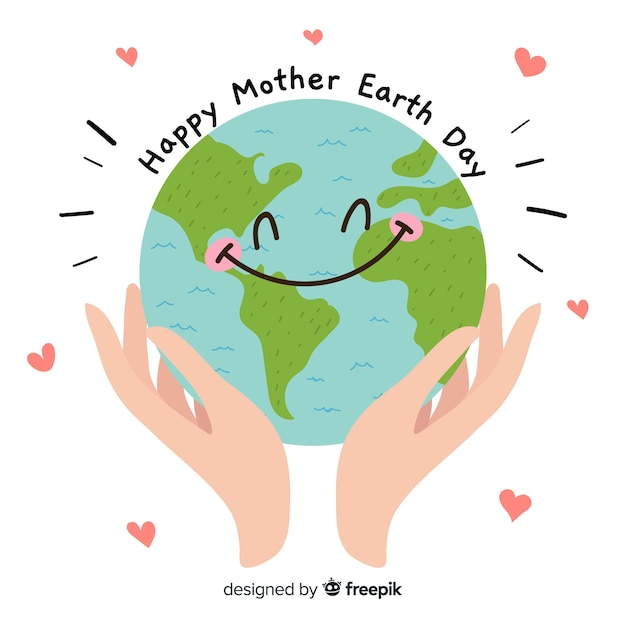 Hand drawn mother earth day background