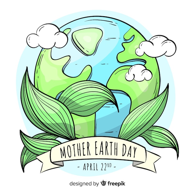 Hand drawn mother earth day background