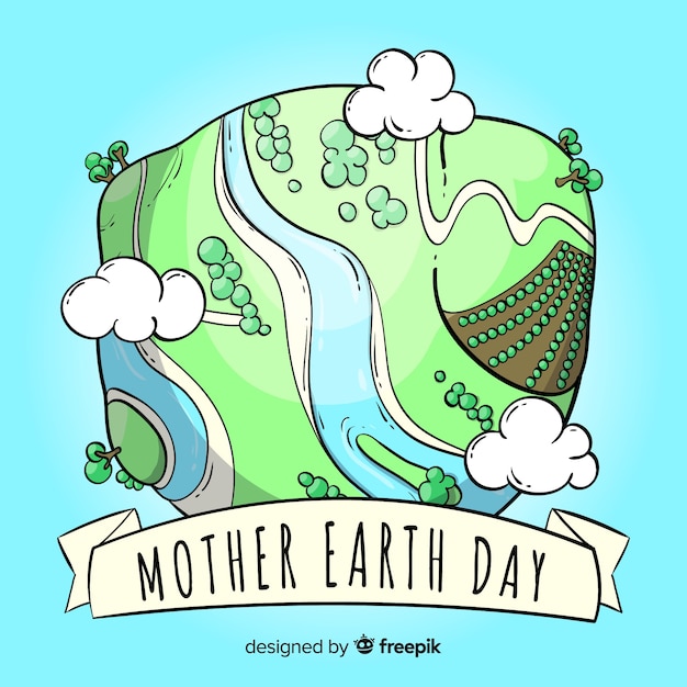 Hand drawn mother earth day background