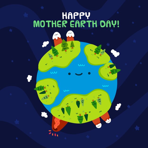 Free Vector hand drawn mother earth day illustrated