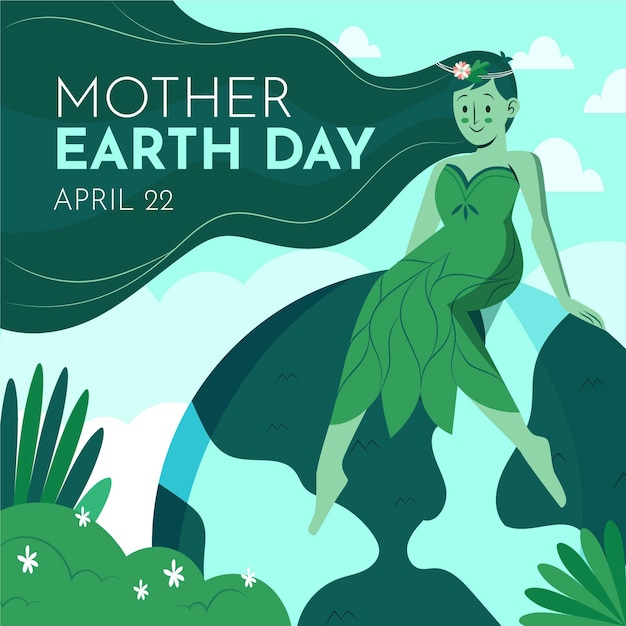 Hand drawn mother earth day illustration