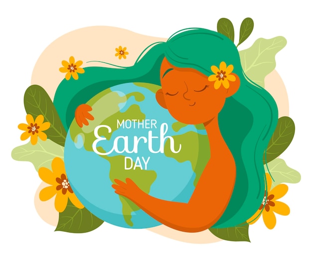 Hand drawn mother earth day illustration