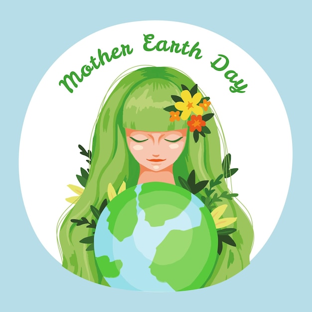 Hand drawn mother earth day illustration