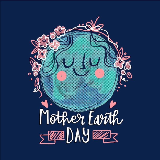 Free vector hand drawn mother earth day