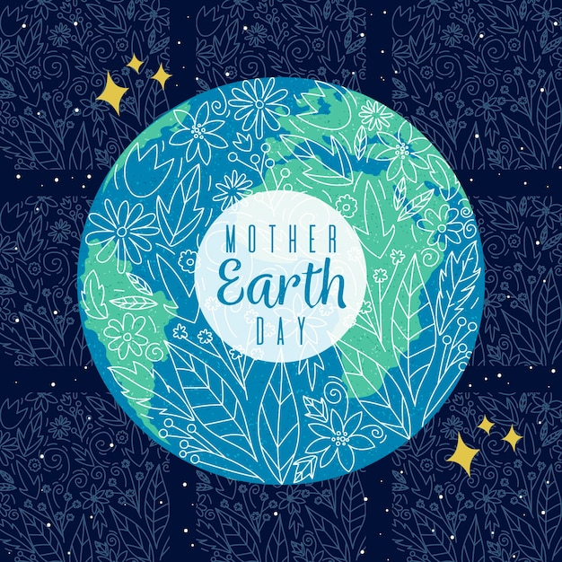 Hand drawn mother earth day