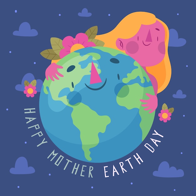 Hand drawn mother earth day