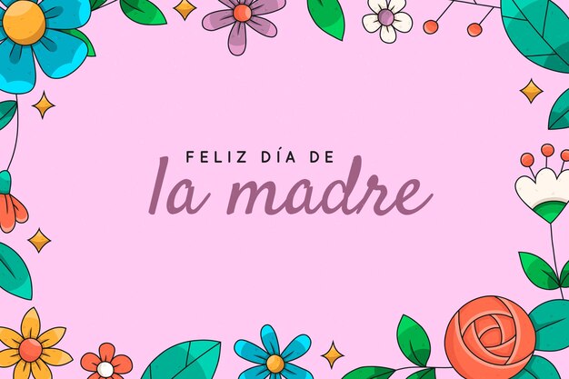 Hand drawn mother's day background in spanish