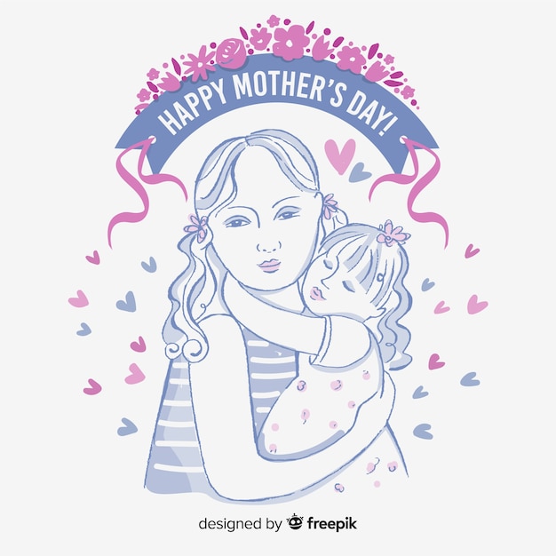 Hand drawn mother's day background