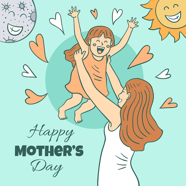 Free Vector hand drawn mother's day concept