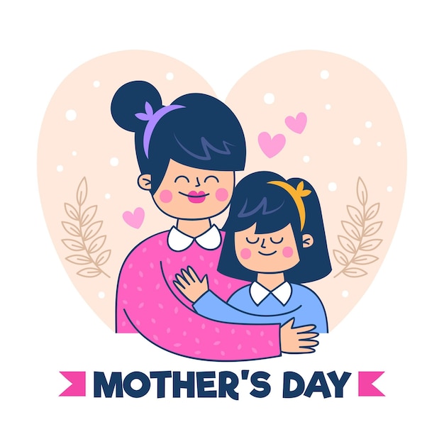 Hand drawn mother's day illustration