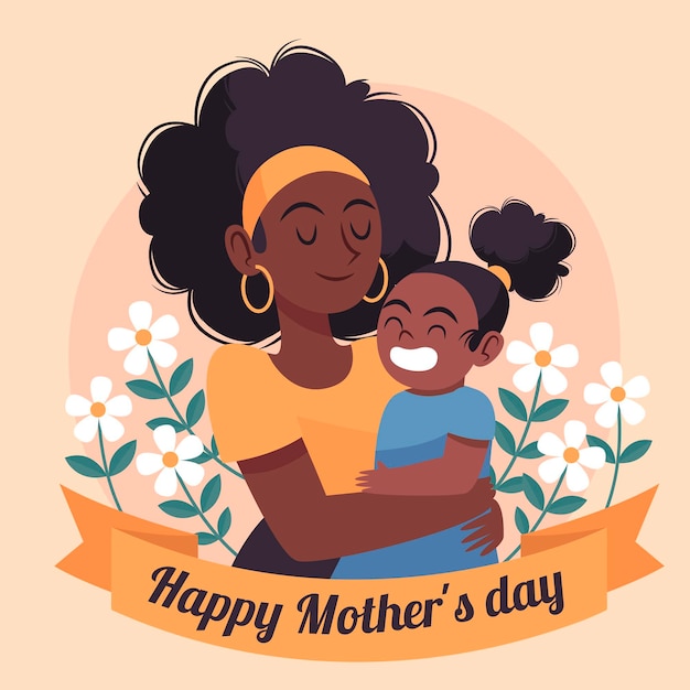 Hand drawn mother's day illustration