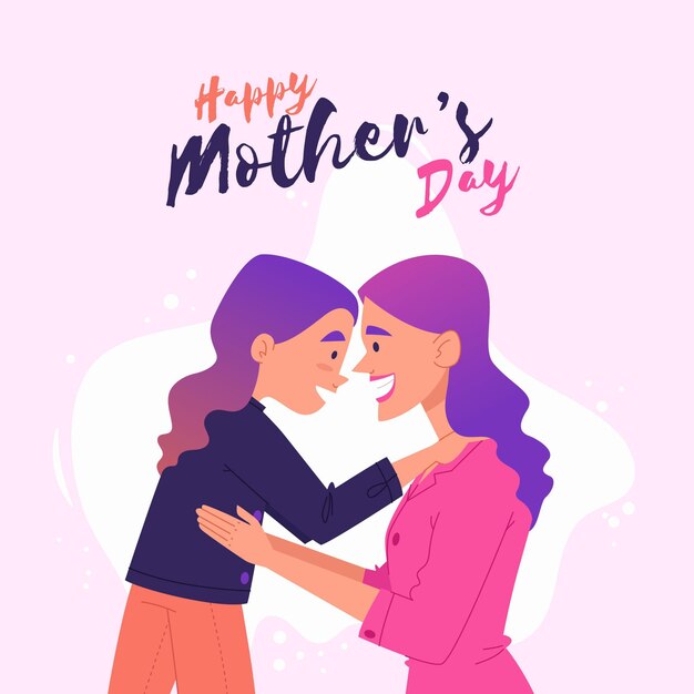 Hand drawn mother's day illustration