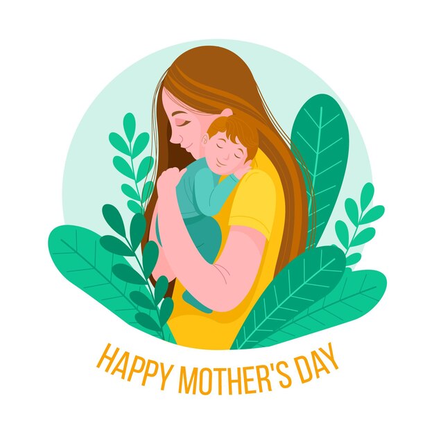 Hand drawn mother's day illustration