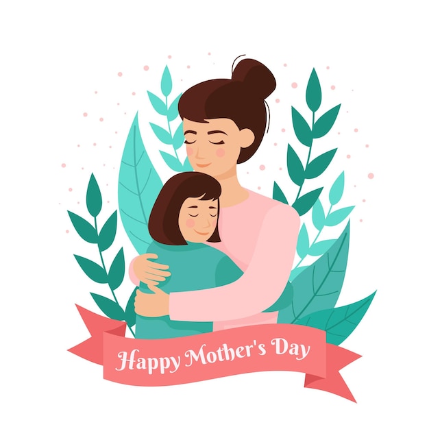 Hand drawn mother's day illustration