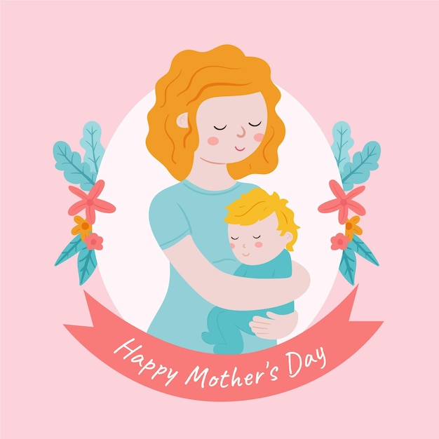 Hand drawn mother's day illustration