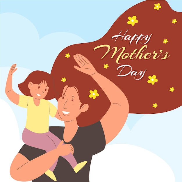 Hand drawn mother's day illustration