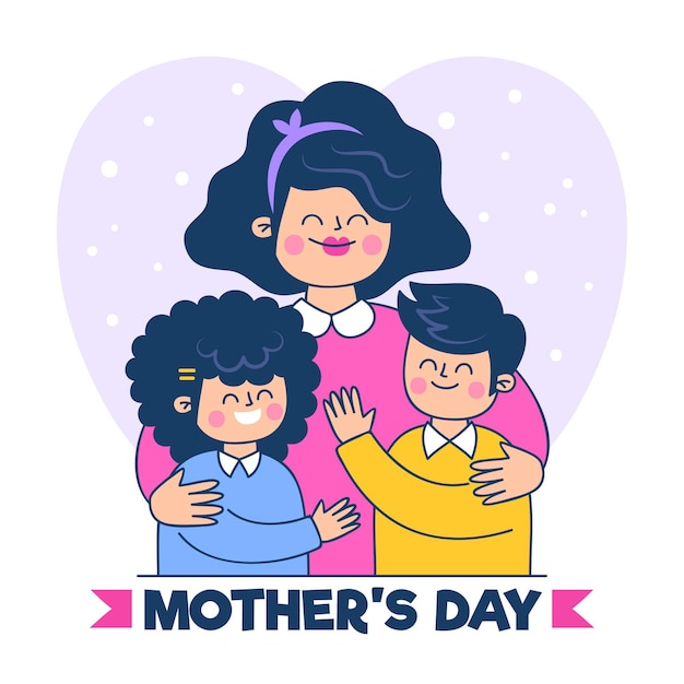 Hand drawn mother's day illustration