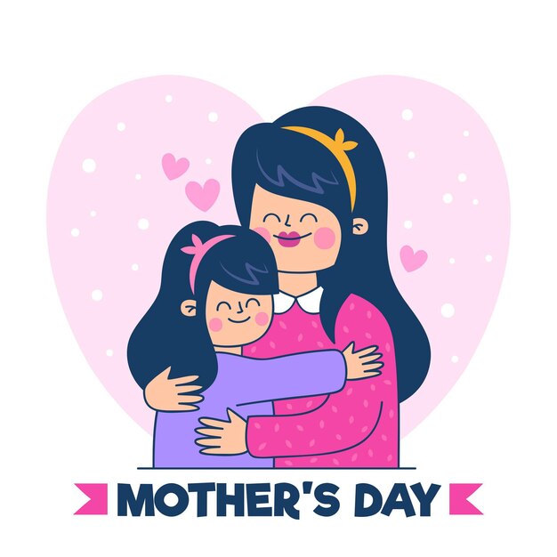 Hand drawn mother's day illustration