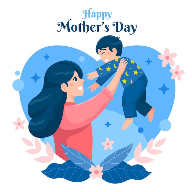 Hand drawn mother's day illustration