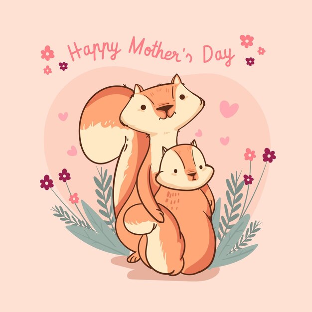 Hand drawn mother's day illustration