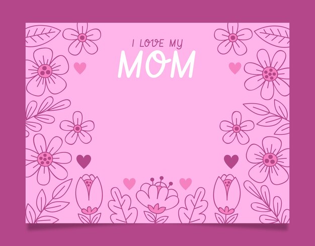 Hand drawn mother's day photocall template