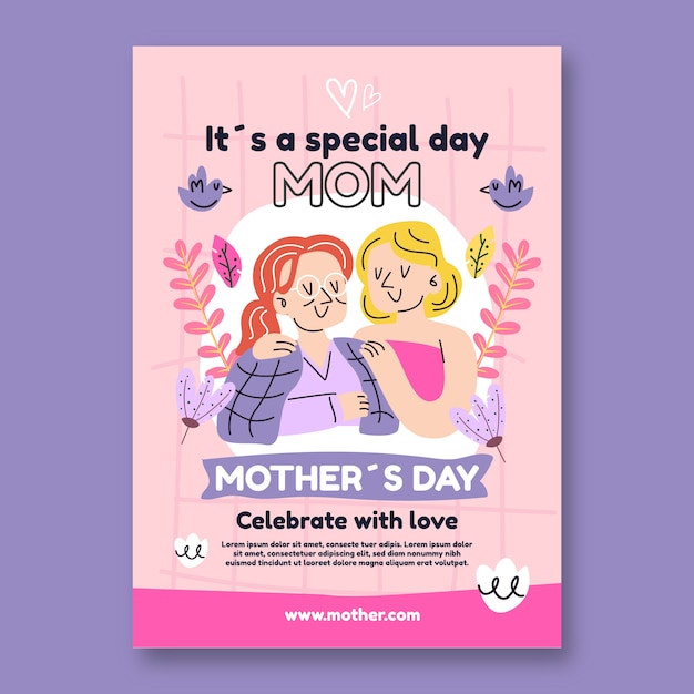 Hand drawn mother's day template