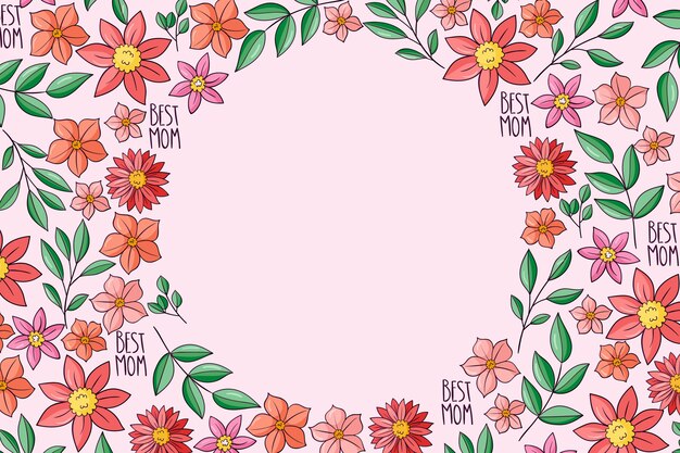 Hand drawn mothers day background