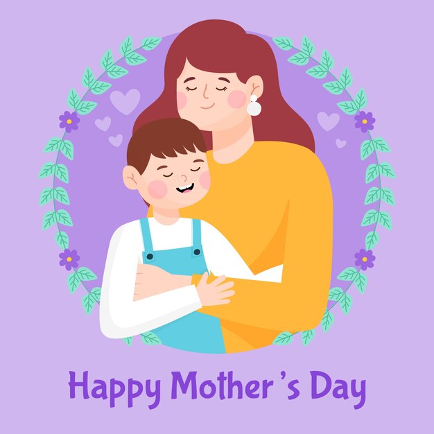 Hand drawn mothers day concept